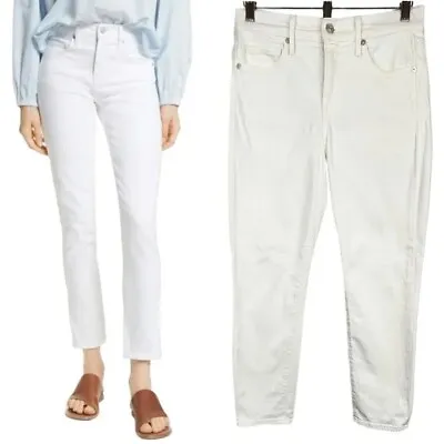 Vince Skinny Crop Straight Leg Jeans High Rise Stretch Denim White 28 • $25