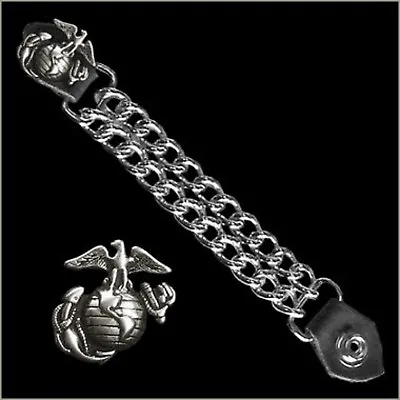 USMC MARINES BIKER VEST EXTENDER 7  Motorcycle Harley  Veteran Military Leathers • $12.92