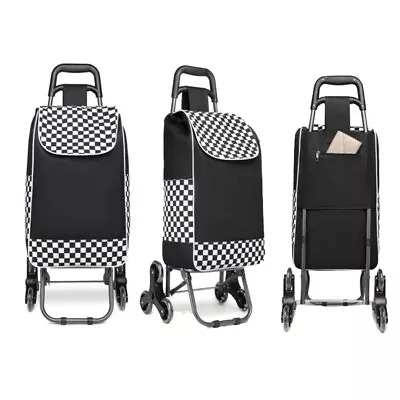 £18.99 • Buy Large Lightweight Wheeled Shopping Trolley Push Cart Luggage Bag With 6 Wheels 