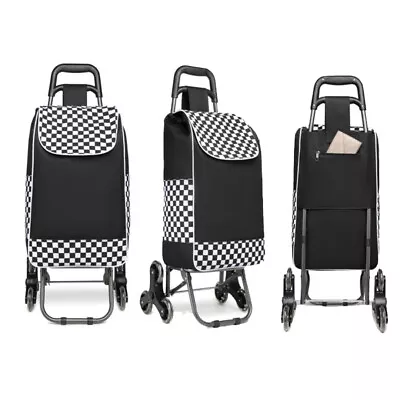 Large Lightweight Wheeled Shopping Trolley Push Cart Luggage Bag With 6 Wheels  • £18.99