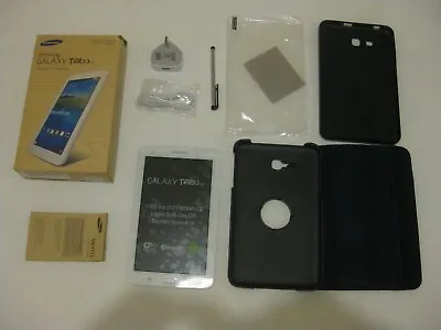 Samsung Galaxy Tab 3 Lite SM-T110 8GB Wi-Fi GPS 7  Inch  White WITH ACCESSORIES • £49.95