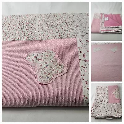 Laura Ashley Girls Bedspread Throw Blanket Quilt Butterfly's 46  Lenght 35 Width • £35