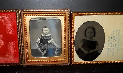 Very Rare Combo 1/9th Size Daguerreotype And Pannotype Of Caroline Peterson • $525