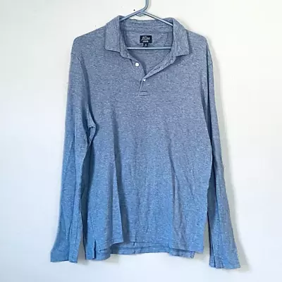 J. Crew T Shirt Size Large Cashmere Blend Blue Long Sleeve Collared Polo Preppy • $18
