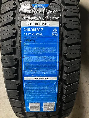 1 New 245 65 17 Fortune Tormenta A/T Tire • $89