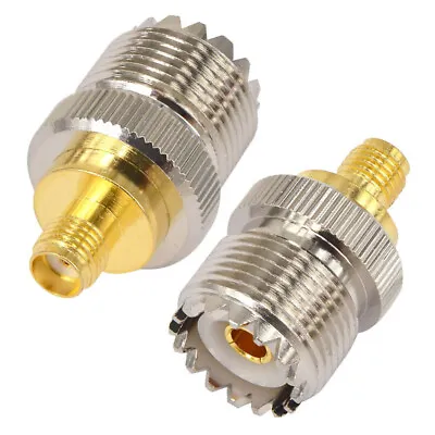 2x UHF SO-239 Female Jack To SMA Female RF Adapter RADIO RF Cable Connector • $8.70