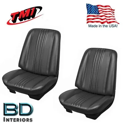$657 • Buy 1970 Chevelle, El Camino Front Bucket Seat Upholstery, Black, Made In USA By TMI