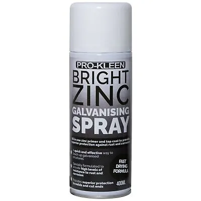 ProKleen Galvanising Zinc Spray Topcoat & Paint Primer Anti Corrosion Rust • £11.95