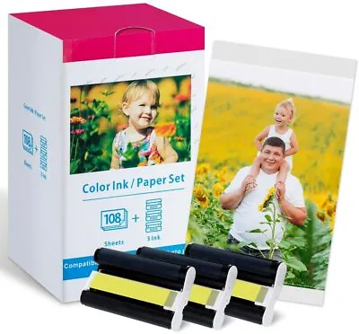 1Set Canon KP-108IN Ink And 108 X 4 X6 Paper For Selphy CP Series Photo Printers • £29.55