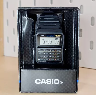 Vintage Casio WR 3208 CA-53W Data Bank Calculator Alarm Black Digital Watch D2 • $61.90