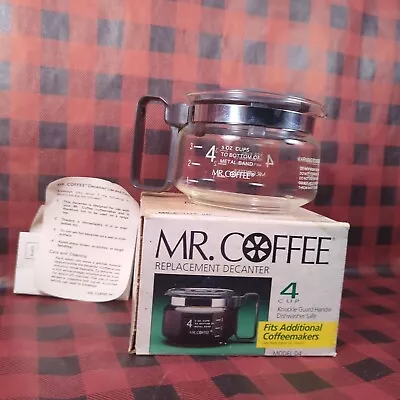 NOS Mr. Coffee 4 Cup Glass Coffee Pot Decanter Replacement Model D4 • $25