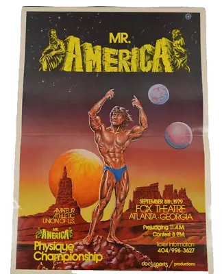 Mr. America Bodybuilding Poster Fox Theatre Atlanta GA 1979 Championship 28x20  • $44.99