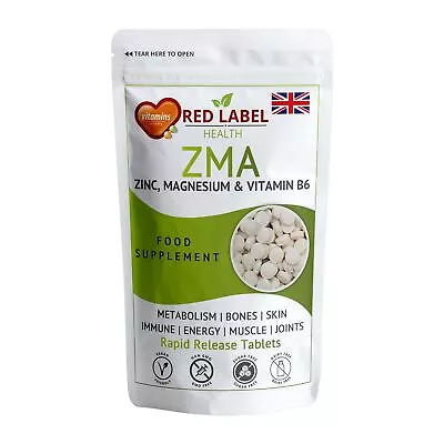 ZMA Zinc Magnesium Vitamin B6 Tablets Muscle Energy Sleep Support | UK • £4.99