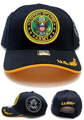 JM Warriors New Licensed U.S. Army Crest Military Black Gold Era Hat Cap • $18.99