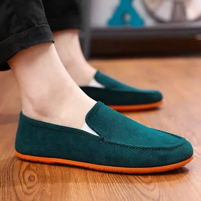 Mens Summer Breathable Canvas Shoes Comfy Casual Driving Moccasins Loafers Flats • $18.57