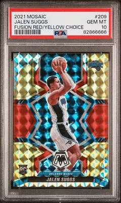 2021-22 Panini Mosaic #209 Jalen Suggs Choice Fusion Red & Yellow PSA 10 #/88 • $0.99