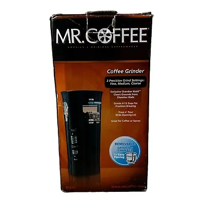 Mr. Coffee 12 Cup Electric Coffee Grinder With Multi Settings Black 3 Speed New • $15