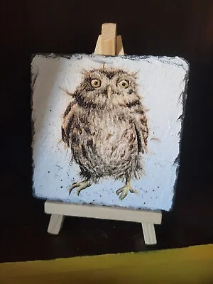 £8.99 • Buy Decorated Slate Coasters Owl Design.