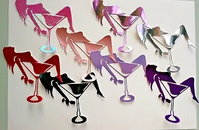 8 Fabulous Drunken Lady In Cocktail Glass Card ToppersVarious Colour Choices • £2.99