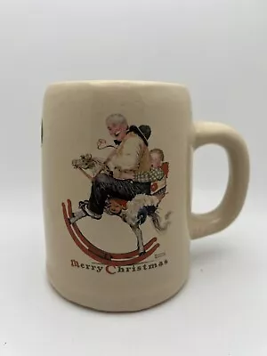 NORMAN ROCKWELL CHRISTMAS STEIN ‘Ride Him Cowboy’ Mug 1st In Series 1982 MIB • $11.89