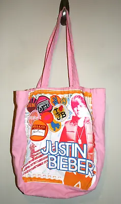 £14.71 • Buy Girls I Love JB Justin Bieber Pink Tote Bag Canvas Cloth 12 X5 X14 