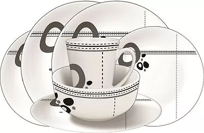 £9.15 • Buy Camping Caravan Picnic Fishing Travel Melamine 16pc Dining Dinner Set - Abstract