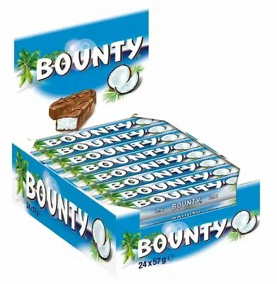 £25.35 • Buy 57g X 24 Bars Full Case Box BOUNTY MILK CHOCOLATE Free Delivery Cheapest NEW UK
