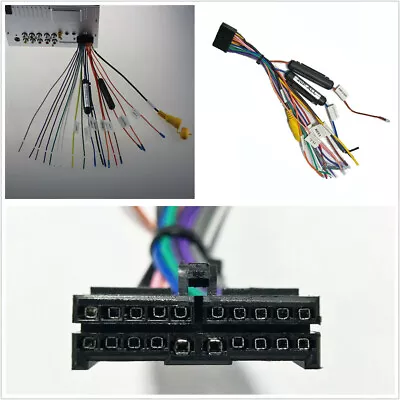 20 Pin Wiring Harness Coonector Adapter For 1 Or 2 DIN Android Stereo Radio DVD • $17.90