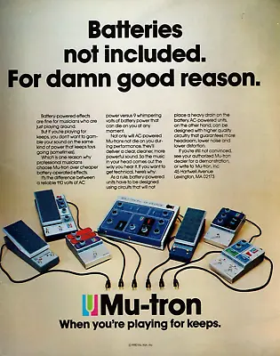 Vtg 70s 80s MU-TRON EFFECT PEDALS MAGAZINE PRINT AD Phasor BiPhase Flanger Pinup • $9.99