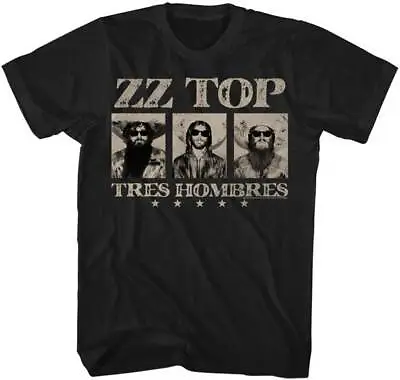 ZZ Top Tres Hombres Boxed Photos Men's T Shirt Rock Music Band Merch • $43.02