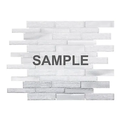 Silver Gray Crystal Glass Aluminum Metallic Metal Mosaic Tile Kitchen Backsplash • $3.99