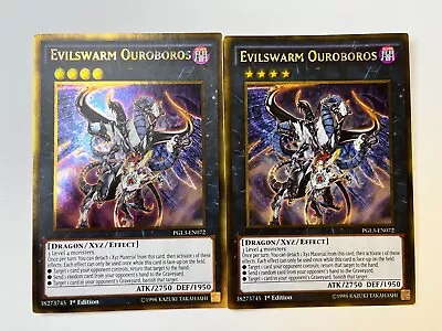 2 X Evilswarm Ouroboros PGL3-EN072 1st Edition Gold Rare NM Yugioh • $6