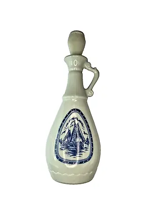 Vintage Jim Beam Whiskey Decanter Bottle 1963 Delft Blue Sailboat Windmill • $5.99