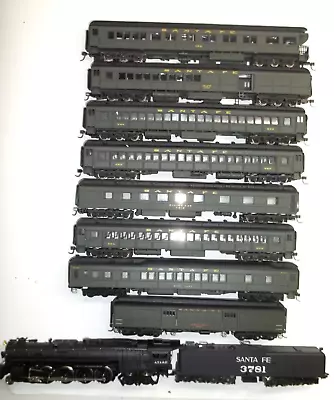 $339 • Buy 28-HO Santa Fe 8 Car Passenger Train Set W/ 4- 8- 4locomotive Interiors & Lights