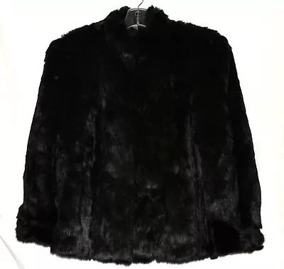 Vtg GDT Too Black Rabbit Fur Jacket Size M Hong Kong For Crafts Or Restoration  • $24.99