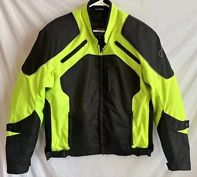 Men's Fulmer Motorcycle Riding Jacket Neon Armor Removable Liner Size Large • $45