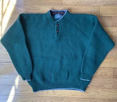 Vintage Woolrich Green Men’s Pure Wool Sweater Buttons Large  • $22