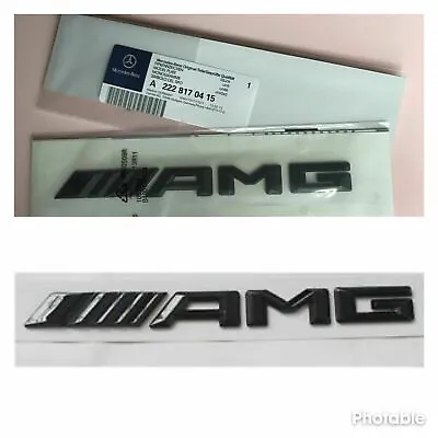 Genuine Fit Mercedes AMG Matte Black Rear Badge Trunk Emblem C63 E63 A45 AMG OEM • $9