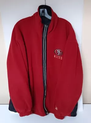 Vintage San Francisco 49ers Pro Player Reversible Fleece Windbreaker Jacket NFL • $89.86