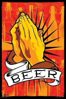 Pray For Beer Mike Martin Tattoo Poster (91x61cm) Picture Print Man Cave Art New • $6.39