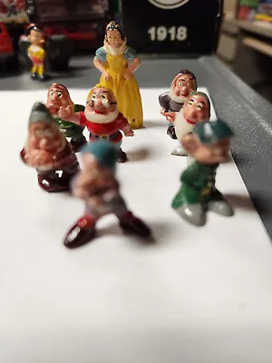 Vintage Marx Disneykin SNOW WHITE & SEVEN 7 DWARFS Mini Figures Complete Set • $19.95