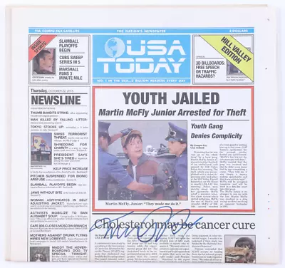 Michael J. Fox Signed  Back To The Future  Newspaper (PSA & Beckett) • $676.20