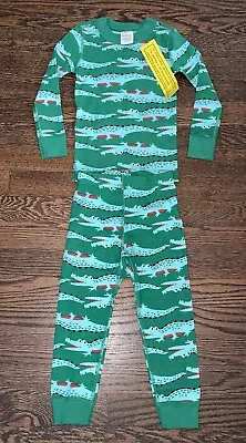 Toddler Boys Hanna Andersson Alligators Long Johns Pajamas Size 90 3T NWT • $22.99