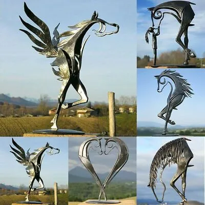 Metal Horse Statue Sculpture Home Garden Ornament Figurines Decor Art Craft UK • £17.09