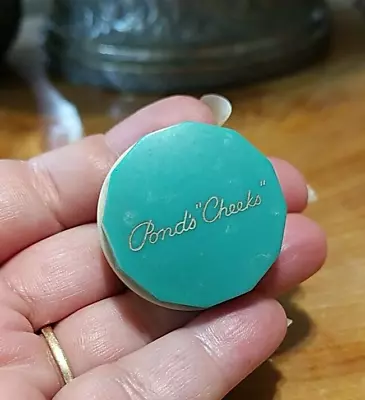 Vintage 1950s Pond's  Cheeks  Travel Size Rouge Blush Compact • $18.99