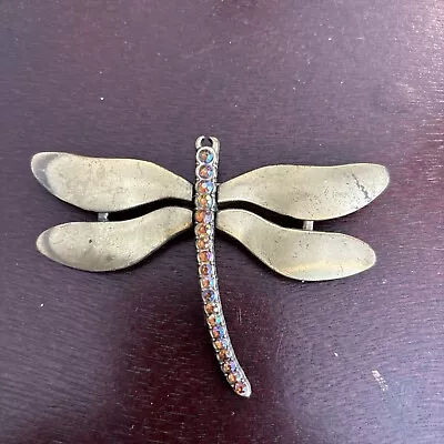 Vintage Silver Tone Magnetic Clasp Dragonfly Pin Brooch 1.75  • $10