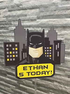 Bat Man Gotham City Superhero Personalised Cake Topper Gloss Finish Free P&P 🌟 • £5.99