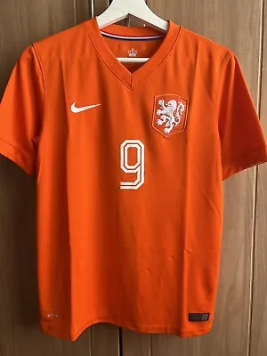 Genuine Netherlands 2014 Home Shirt With Van Persie 9 Printing Size XL Boys • £25