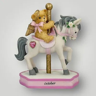 Vintage Cherished Teddies By Enesco Carousel Horse October Birthday Angel • $8.95