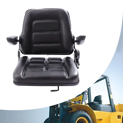 Universal Tractor Seat With Slide Tracks For Kubota Bobcat John Deere Ford Black • $107.34